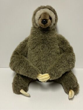Hansa Three-Toed Sloth Plush with Turning Head- Realistic Stuffed Animal Toy